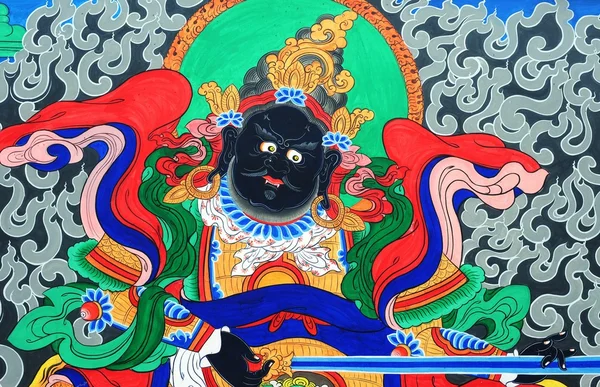 Antiga parede tibetana pintura arte de buddha — Fotografia de Stock