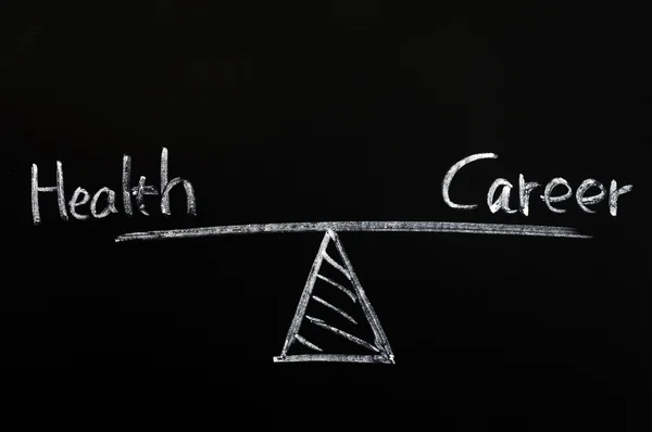 Balance of health and career drawn with chalk — Stock Photo, Image