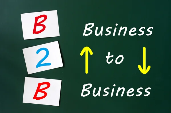 Conceptual B2B acronym on green chalkboard (business to business) — Stock Photo, Image