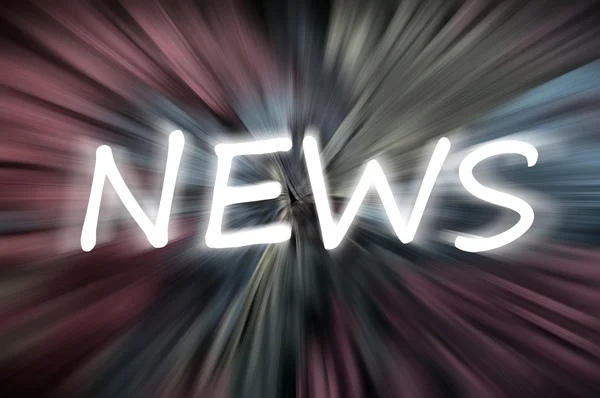 Chalk drawing of "News" on blurred chalkboard — Stock Photo, Image