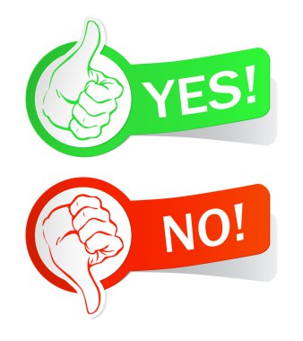 Labels yes no clipart