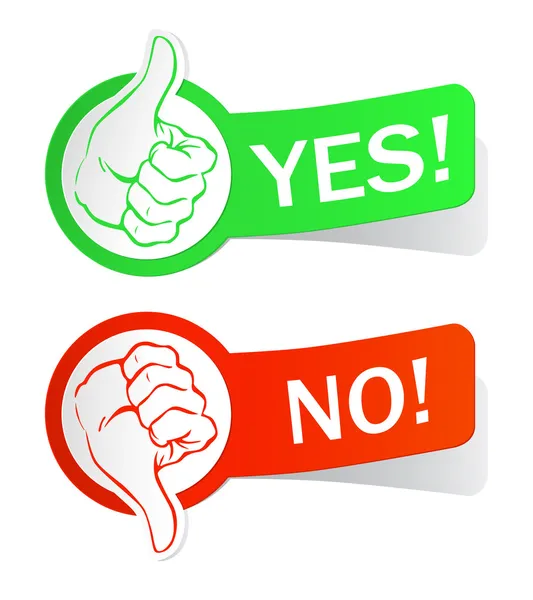 Labels yes no — Stock Vector