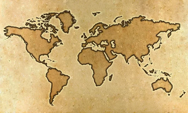 Mapa do mundo do pergaminho — Fotografia de Stock
