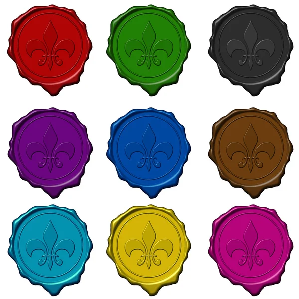 stock image Royal sign colored wax seals