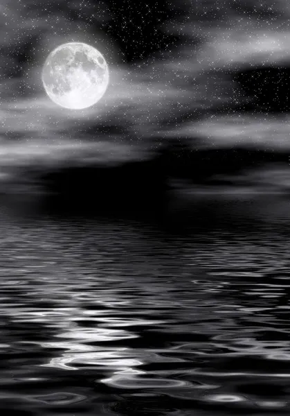 Mond auf dem Wasser — Stockfoto