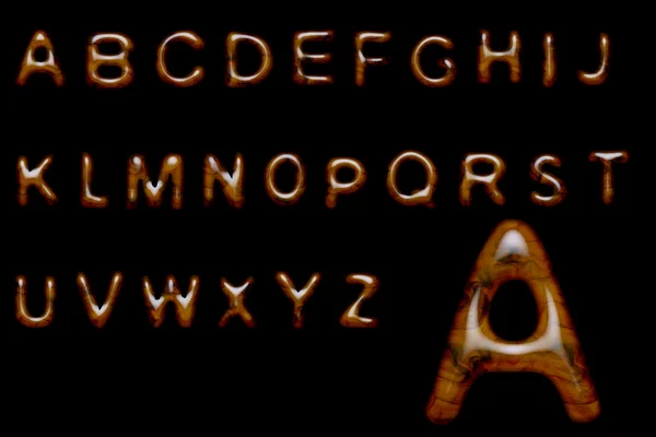 Lesklý dřevěný abeceda — Stock fotografie