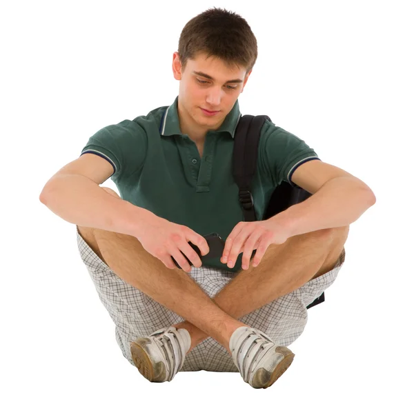 Studente adolescente seduto — Foto Stock