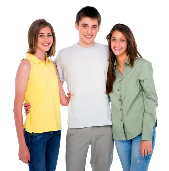 Tonårspojke allomfattande tonårsflickor — Stockfoto