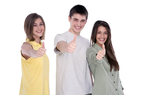 Teenageři s palci nahoru — Stock fotografie