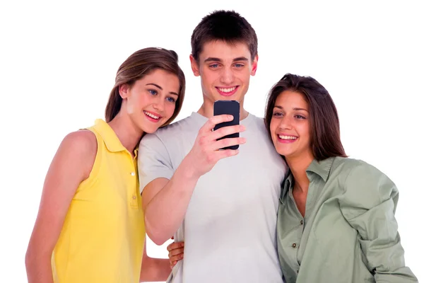 Подростки со смартфоном — стоковое фото