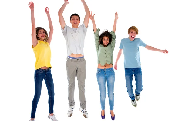 Groep tieners springen — Stockfoto