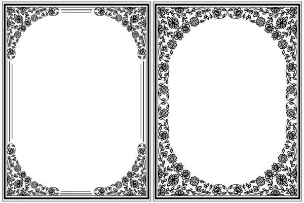 Cadres floraux vintage — Image vectorielle