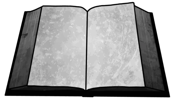 Schwarz-weiß leeres leeres Buchbild — Stockvektor