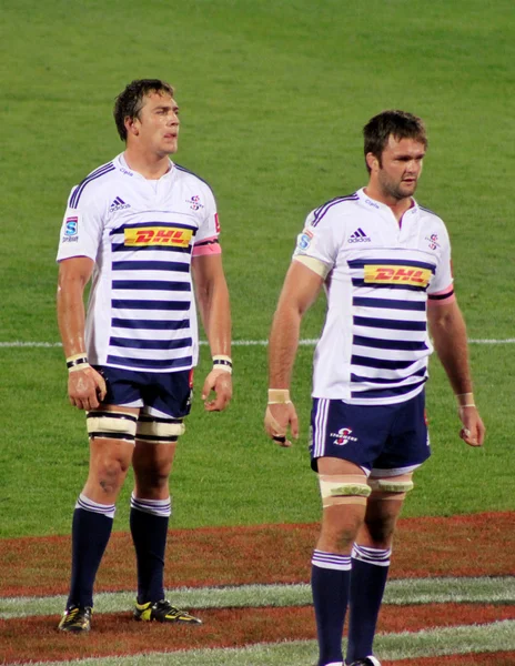Rugby rynhardt elstadt en de kock steenkamp stormers Zuid-afri — Stockfoto