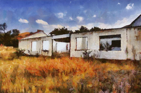 Иллюстрация руин Белой фермы — стоковое фото
