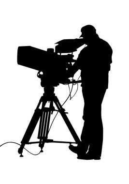 TV Camera and Operator Silhouette clipart