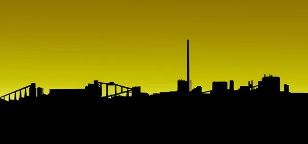 Industria mineraria Golden Sunrise Sunset Silhouette — Foto Stock