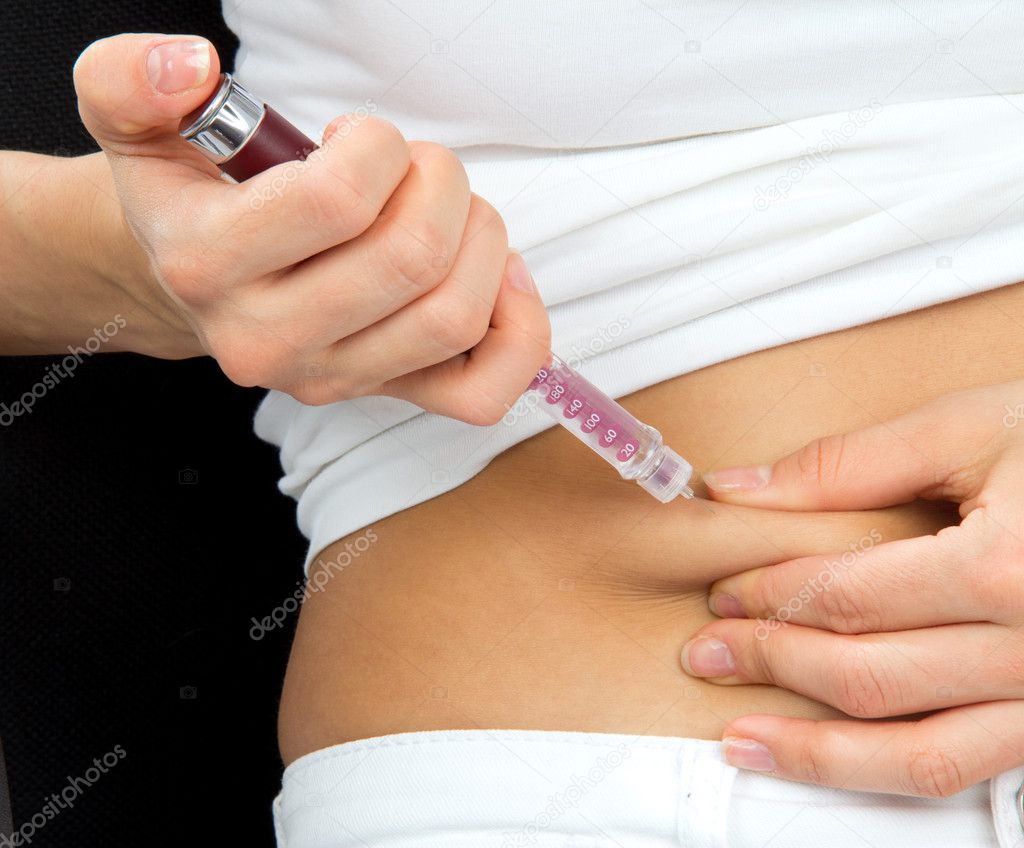Insulin dependent Diabetes patient syringe injection
