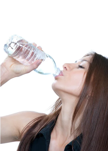 Woman drinking water i — Stock Photo, Image