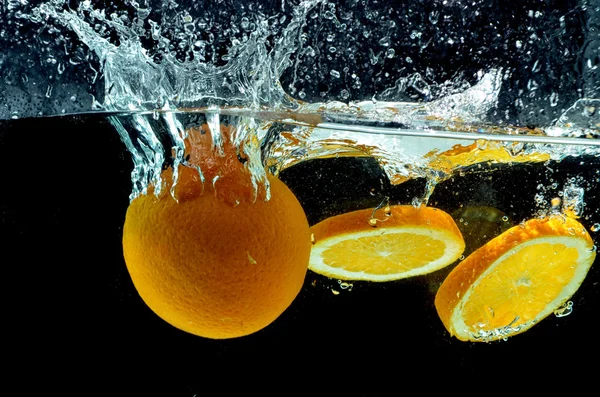 stock image Orange Fruit Splash on water