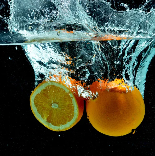 stock image Orange Fruit Splash on water