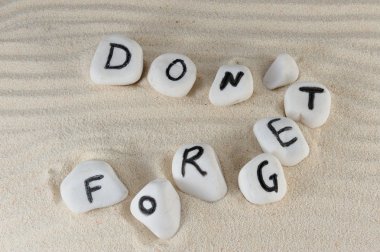 Don't forget words clipart