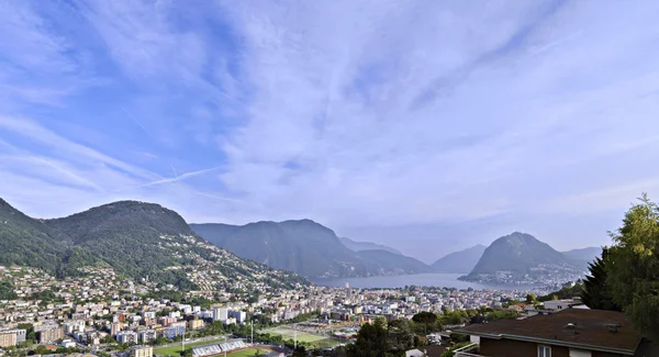 stock image Photo panoramic of lake Lugano Switzerland