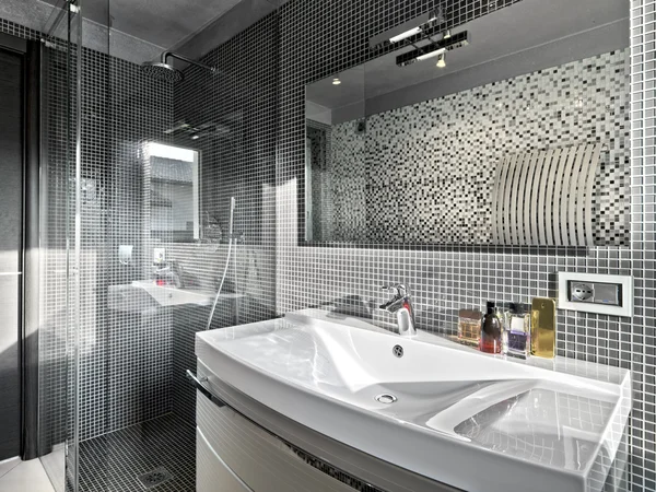 Egy modern fürdőszoba mosdó részlete — Stock Fotó