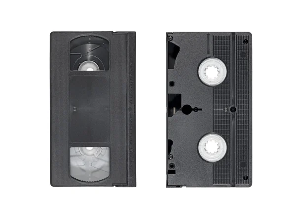 Duas fitas de vídeo obsoletas isoladas em fundo branco — Fotografia de Stock