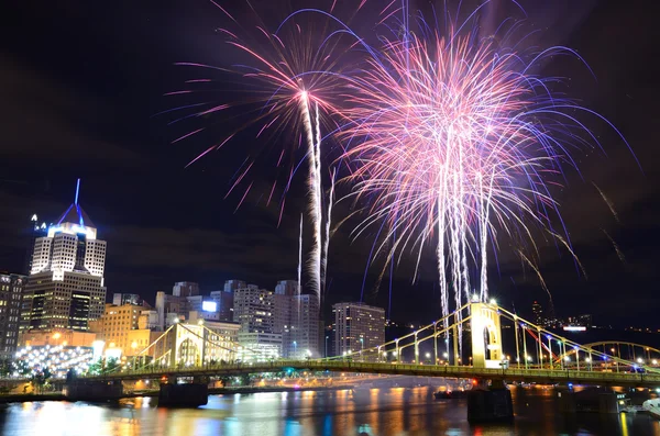 ピッツバーグの花火 — ストック写真