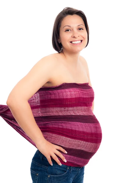 Portrét šťastné těhotné ženy — Stock fotografie