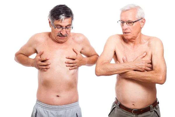 Dois idosos nus — Fotografia de Stock