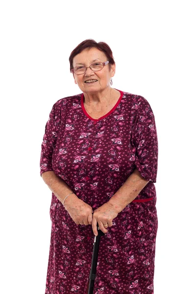 Mutlu gülümseyen yaşlı kadın — Stok fotoğraf