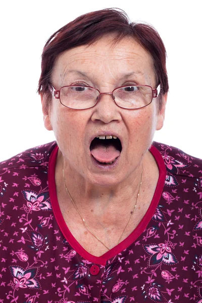 Şok yaşlı kadın — Stok fotoğraf