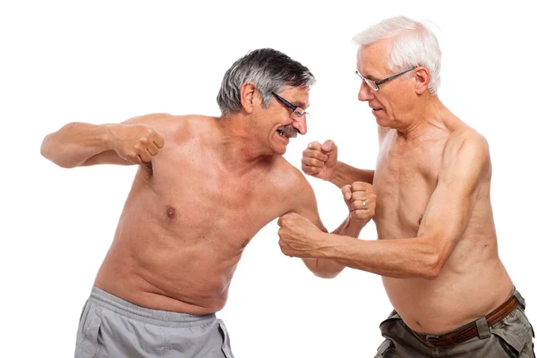 Seniors fight — Stock Photo, Image