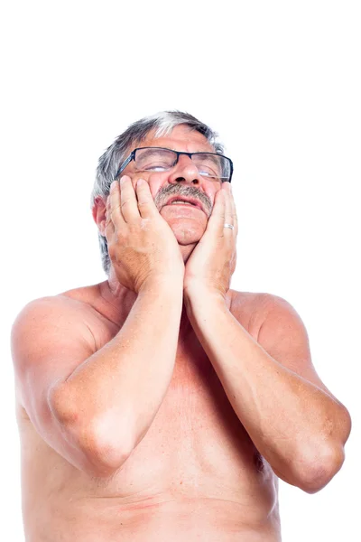 Старший чоловік Зубний біль — стокове фото