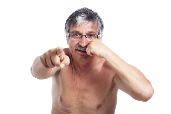 Aggressive senior man — Stock Photo, Image