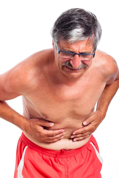 Senior Mann Bauchschmerzen — Stockfoto