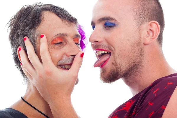Travestis flertando — Fotografia de Stock