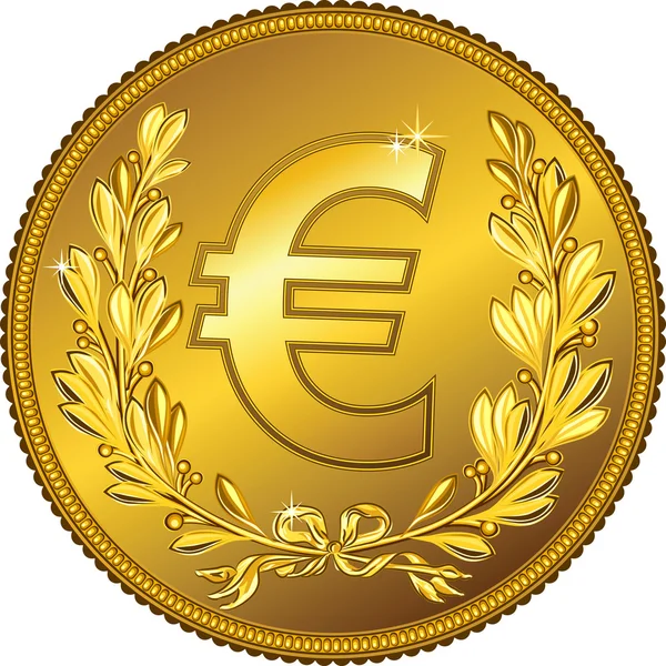 ベクトル ゴールド金のユーロ硬貨 — ストックベクタ