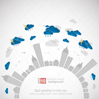 Bad weather background. City theme clipart