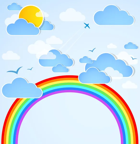 Sky background with rainbow. — Stock Photo, Image