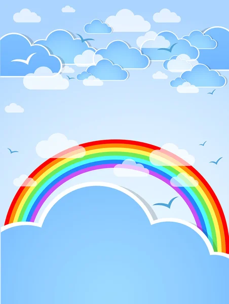 Na tle nieba z rainbow — Zdjęcie stockowe