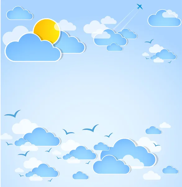 Buen tiempo. Cielo azul con nubes . — Foto de Stock