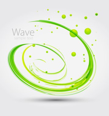 Abstract green wave. Vector