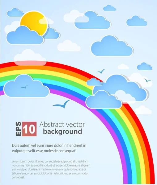 Himmel Hintergrund mit Regenbogen. Vektor — Stockvektor