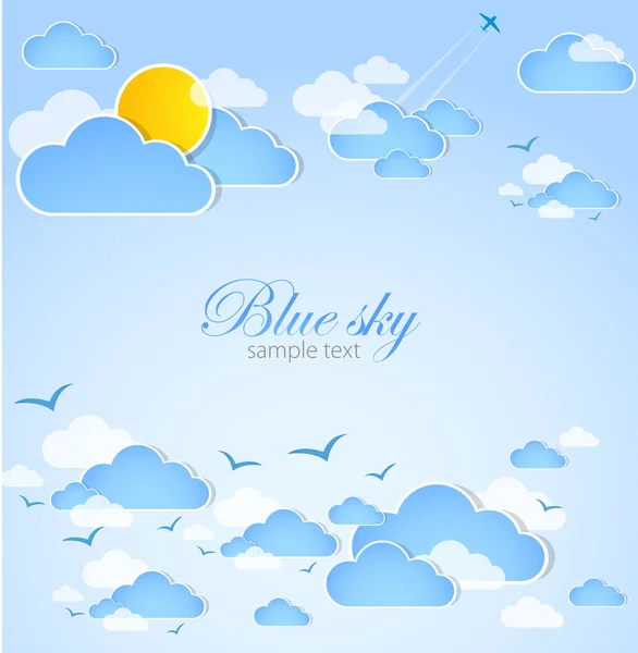 stock vector Good weather. Blue sky with clouds. Vector