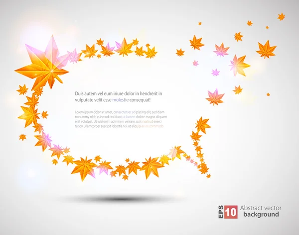 Parlak ışıklar ile sonbahar vektör konuşma balonu — Stok Vektör