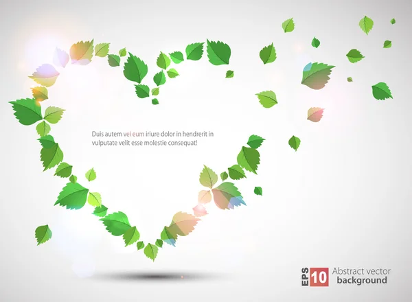 Coeur fait de feuilles — Image vectorielle