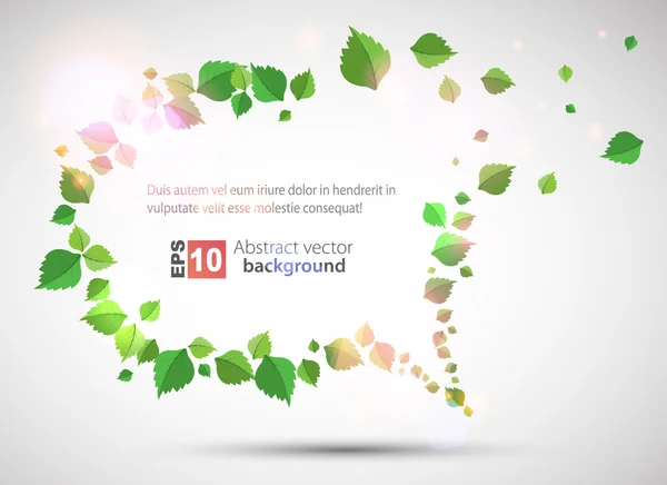 Burbuja de verano para el discurso hecho de hojas — Vector de stock